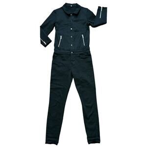 DL 1961 x Jessica Alba No. 7 Jumpsuit in Scorpion Black SZ XS
